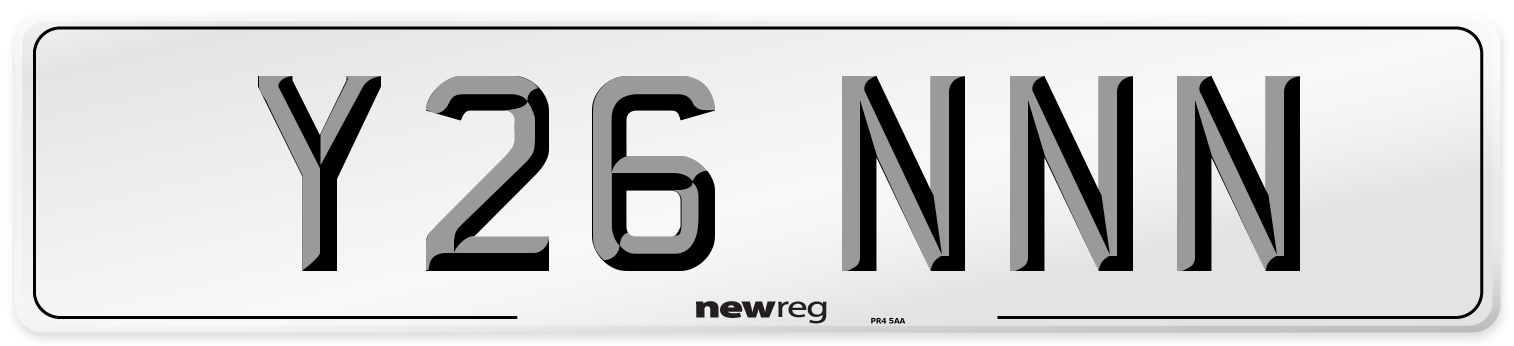 Y26 NNN Number Plate from New Reg